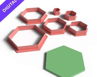 Hexagon Cookie Cutter Set – 3D Printable STL File for Baking, Crafts, and Geometric Projects