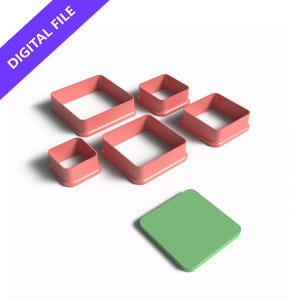 Rounded Square Cookie Cutter Set: 3D Printable STL File