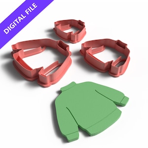 セータークッキーカッターセット - ベーキング、クラフト、ホリデーギフト用の3Dプリント可能なSTLファイル