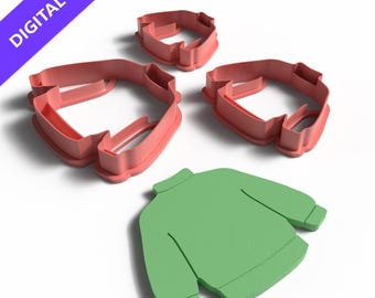 Conjunto de Cortadores de Biscoito em Formato de Suéter - Arquivo STL para Impressão 3D, Ideal para Confeitaria, Artesanato e Presentes de Natal