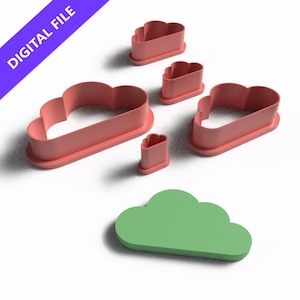 Juego de cortadores de galletas de nubes: archivo STL imprimible en 3D para repostería, manualidades y creaciones de ensueño