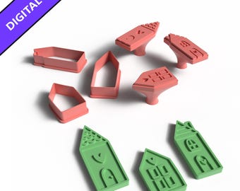 Fantasy House Cookie Cutter Stamp Set: 3D Printable STL File (Digital Download)