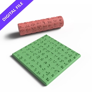 Cuneiform Texture Roller – 3D Printable STL File for Ancient-Inspired Crafts and Baking