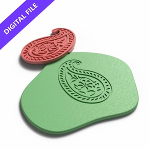 Sello de adorno de cachemira: archivo STL imprimible en 3D para repostería, manualidades y diseños culturales