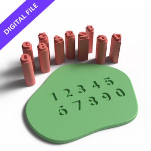 Juego de sellos de números: archivo STL imprimible en 3D para repostería, manualidades y proyectos personalizados