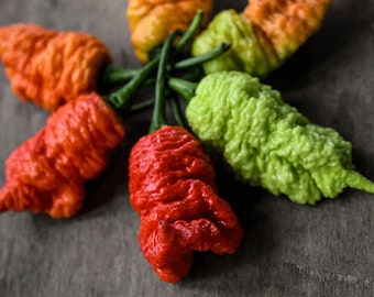 20 one of the World's Hottest Pepper Death Hot Pepper GMO Organic Seed Red Yellow White funny rare