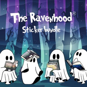 Paquete de pegatinas con licencia de lectura de 4 fantasmas: la serie Ravenhood