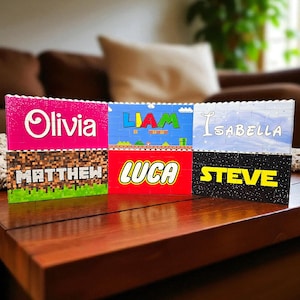 YOUR NAME on LEGO Building Block - Personalised custom printed gift Lego name plate with any name