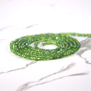 Handmade Emerald Green AB Seed Bead Waistbeads: Spiritual Jewelry