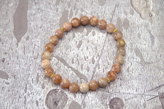 Moonstone Beaded Bracelet | Intuition & Healing Gemstone Jewelry | Handmade Bracelet