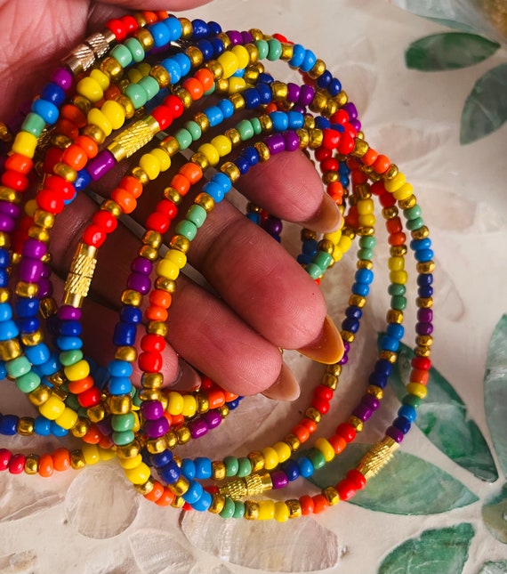 Rainbow Anklets for Women| Beaded Anklet| Stackable| With Clasp| Gift for Her|