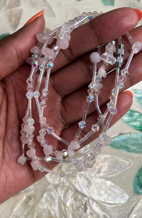 Self Love| Traditional Waist Beads| Waist Beads with Clasp| Rose Quartz Crystals| Removable Waistbeads| Plus Size Waistbeads