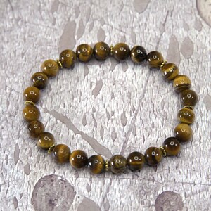 Tiger Eye Beaded Bracelet | Protection & Confidence Gemstone Jewelry | Handmade Bracelet