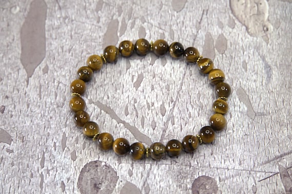 Tiger Eye Beaded Bracelet | Protection & Confidence Gemstone Jewelry | Handmade Bracelet