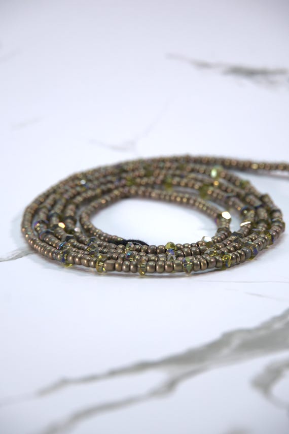Bronze Goddess Waist Beads – Strength, Elegance & Empowerment|Traditional Tie On| Plus Size Waistbeads