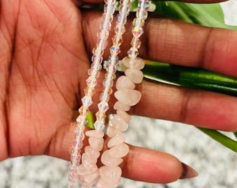 Rose Quartz Crystal Waist Beads with Clasp: Self Love