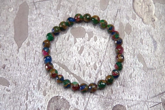 Sea Sediment Jasper Beaded Bracelet – Multicolor Gemstone Bracelet
