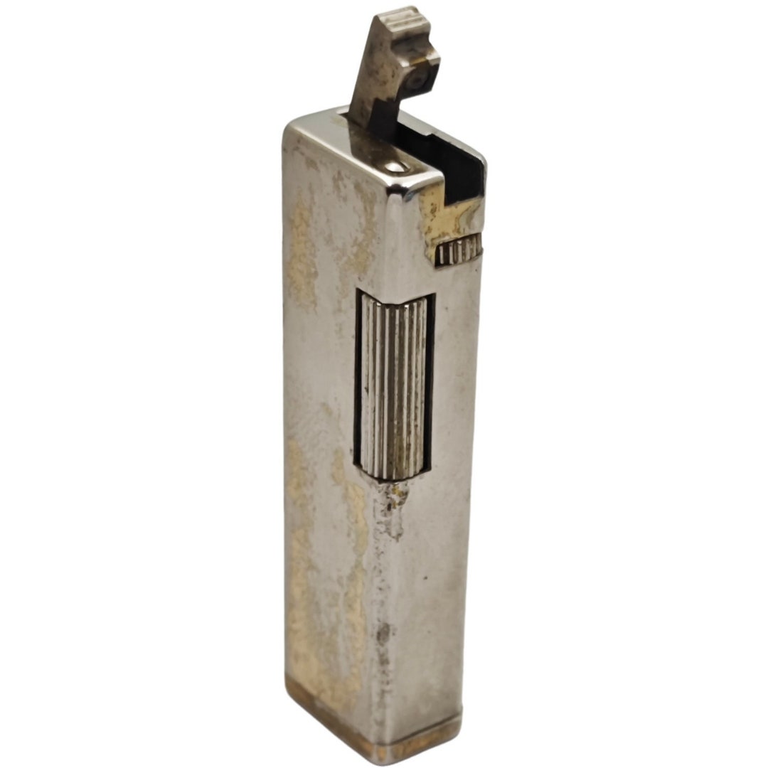 Unilite Korea Vintage Small Pocket Gas Lighter Refillable Silver Tone