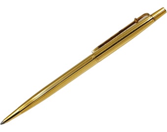 Vintage ballpoint Caran d ache Swiss Made gold plated advertising pen
