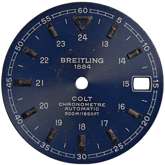 Vintage Breitling 1884 Authentic Watch Dial Genuine Spare Parts for Repair 27.8 Mm Diameter Colt Chrono Etsy