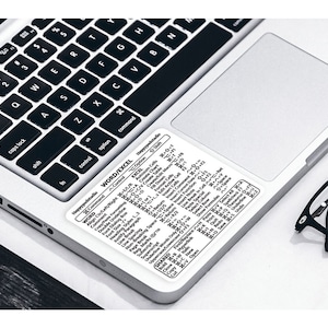 Word and Excel (Mac) Keyboard Shortcuts Sticker, Quick Reference Guide Keyboard Shortcut Stickers, for Any Macbook/iMac/Mac Mini, Vinyl