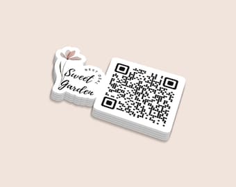 Custom QR Code Vinyl Stickers, Personalized Labels