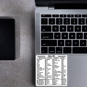 Mac OS Keyboard Shortcuts Sticker, Quick Reference Guide Keyboard Shortcut Stickers, for any Macbook/iMac/Mac Mini, No-residue Vinyl