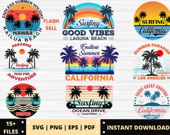 BUY 2 GET 1 FREE, 15+ beach vibes svg bundle- funny beach quote svg- vacation svg- surfing svg- summertime svg- palm tree svg-  aloha svg