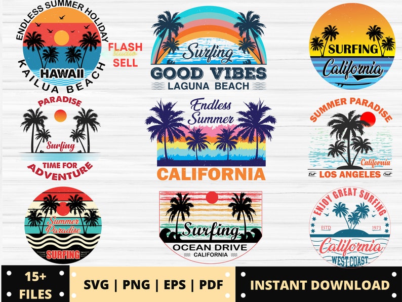 ACHETER 2 OBTENIR 1 GRATUIT, 15 beach vibes svg bundle drôle de citation de plage svg vacances svg surf svg summertime svg palmier svg aloha svg image 1