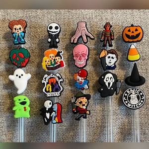 Halloween Straw Charms - Spooky Straw buddies - straw toppers - straw buddies