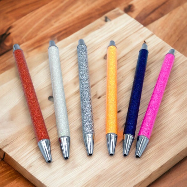 Glitter Ballpoint Pens - Black ink - Colorful Glitter Pens - stationary gifts - Sparkly pens - Glitter pens