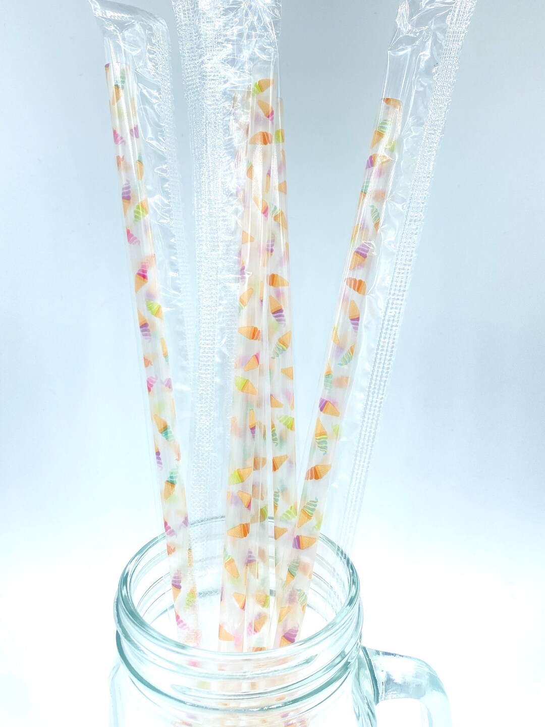 Ice Cream Cones Straw 10 Straw, Transparent Straws Cute Straws Ice