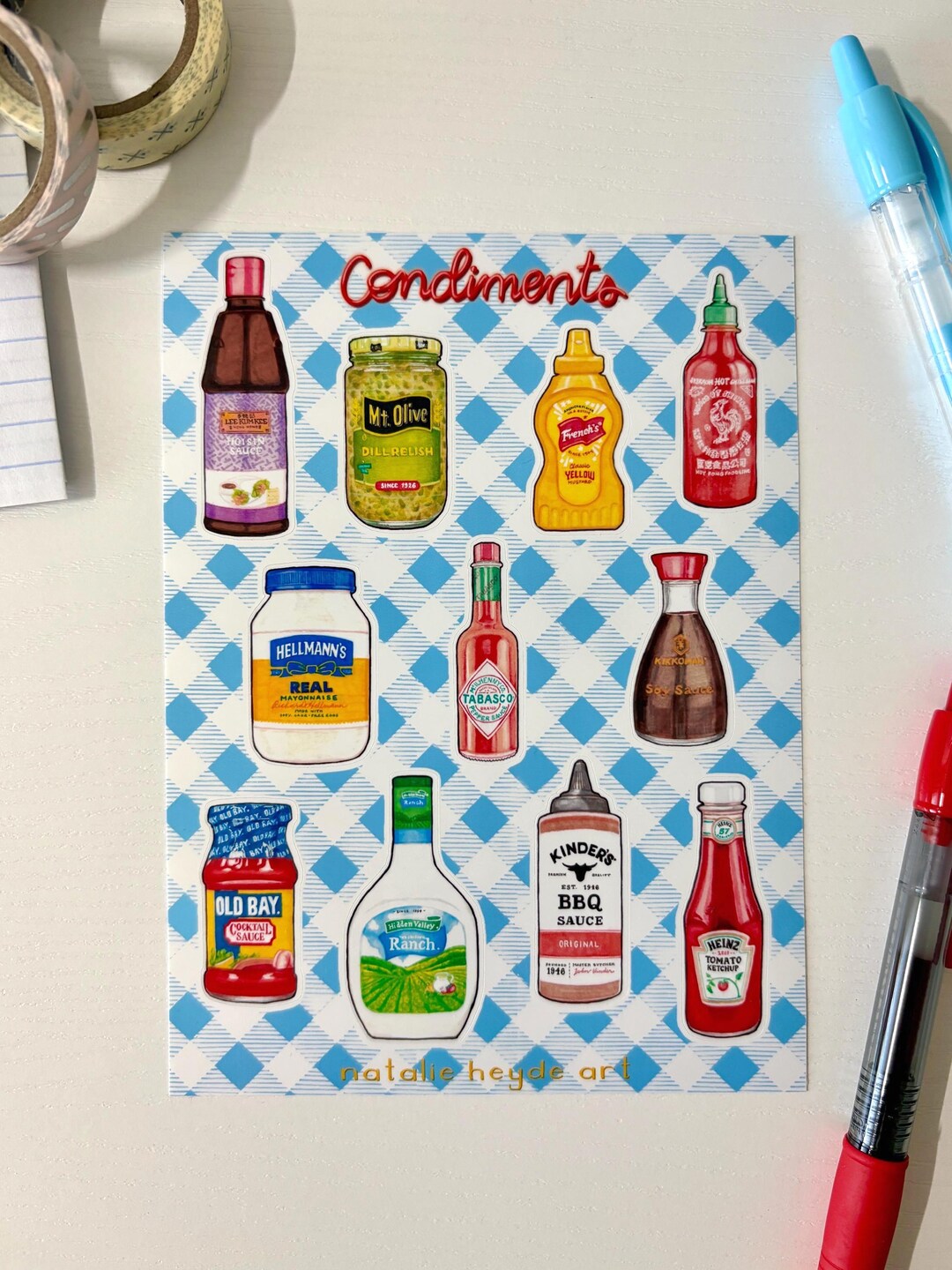 Condiments Sticker Sheet | Summer Food Stickers - Etsy