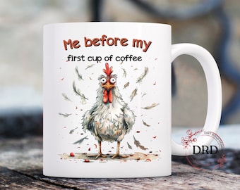 Funny Chicken Mug Wrap Sublimation Design, Funny Chicken png, Sarcastic Mug Design, 15oz mug png, 11oz mug png, Rude Png