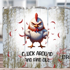Funny Chicken 20oz Skinny Tumbler Sublimation Design, Digital Download, Chicken Tumbler Wrap, Funny Chicken Tumbler Wrap, Sweary Tumbler Png