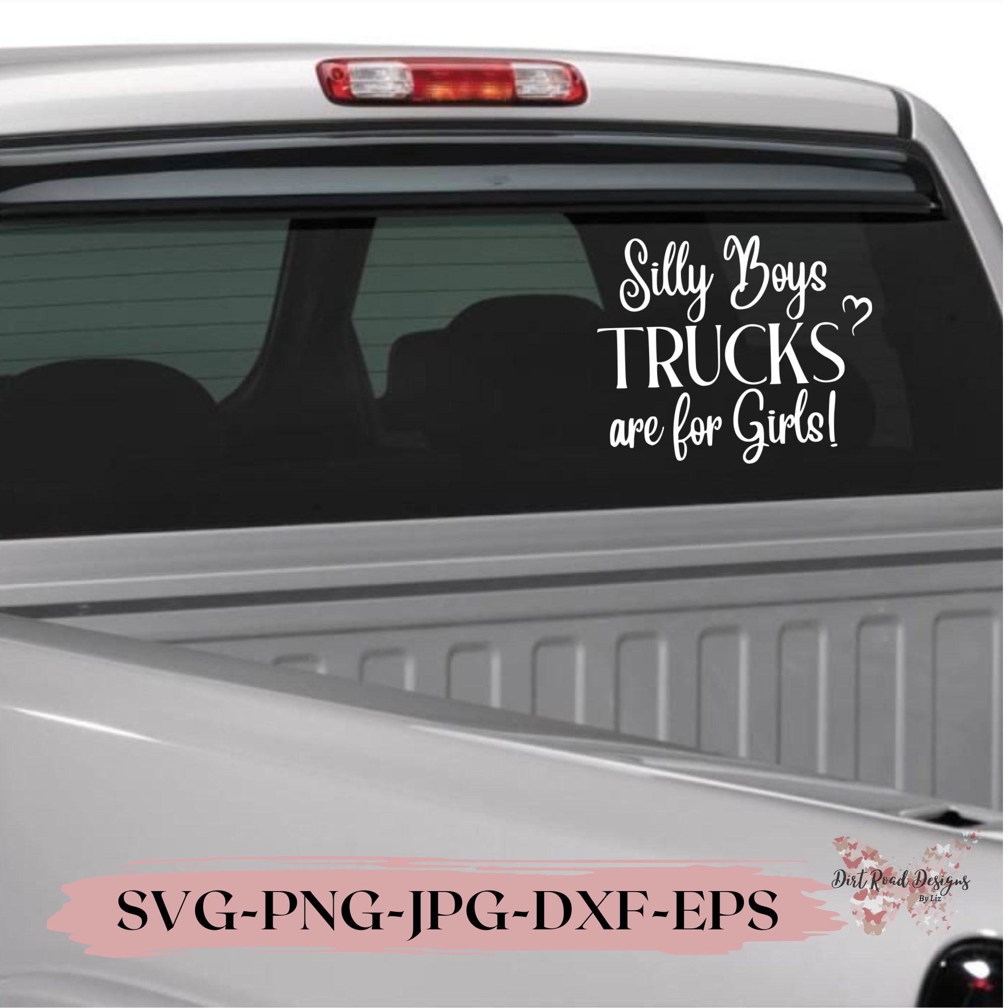 thumbnail image 2 of Silly Boys Trucks Are For Girls - Black License Plate Frame - Sticker Connection 2 of 6