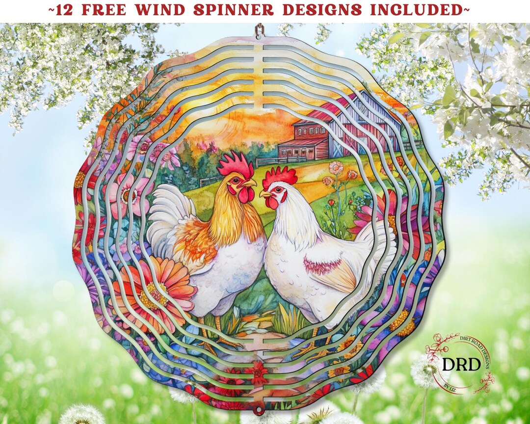 Chicken Wind Spinner Design, Country Farm Png Wind Spinner Sublimation ...