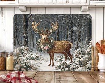 Kersthert png, ontwerp rustieke bosrijke snijplank, winterherten sublimatie, decor landelijke vakantie keuken, digitale download png