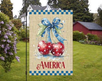 Design de bandeira patriótica para jardim, bandeira digital para o Dia da Independência em PNG, decoração patriótica para exteriores, bandeira americana para varanda ou jardim.