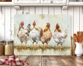 Farmhouse Rustic Chicken PNG | Watercolor Hen Cutting Board Design | Farm Animal Sublimation for Kitchen Decor | Digital Download Png