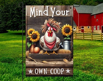 Funny Chicken Flag Sublimation Design PNG, Funny Farmhouse Garden Flag,  Funny Chicken Yard Flag, Rustic Sunflower Chicken Digital Download