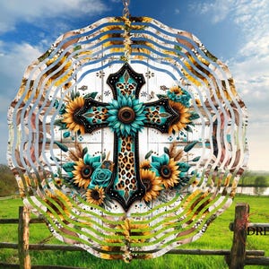 Zonnebloem zijwind spinner sublimatieontwerp, religieus geloof PNG, 8 in 10 in rond vierkant digitale download, christelijk cadeau, rustieke spinner