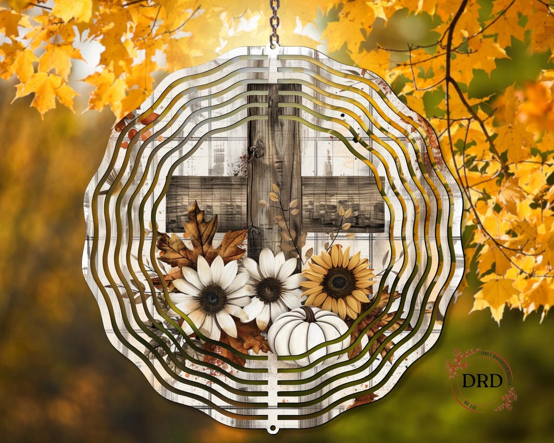 Cross Wind Spinner Design PNG, Rustic Christian Wind Spinner Digital ...