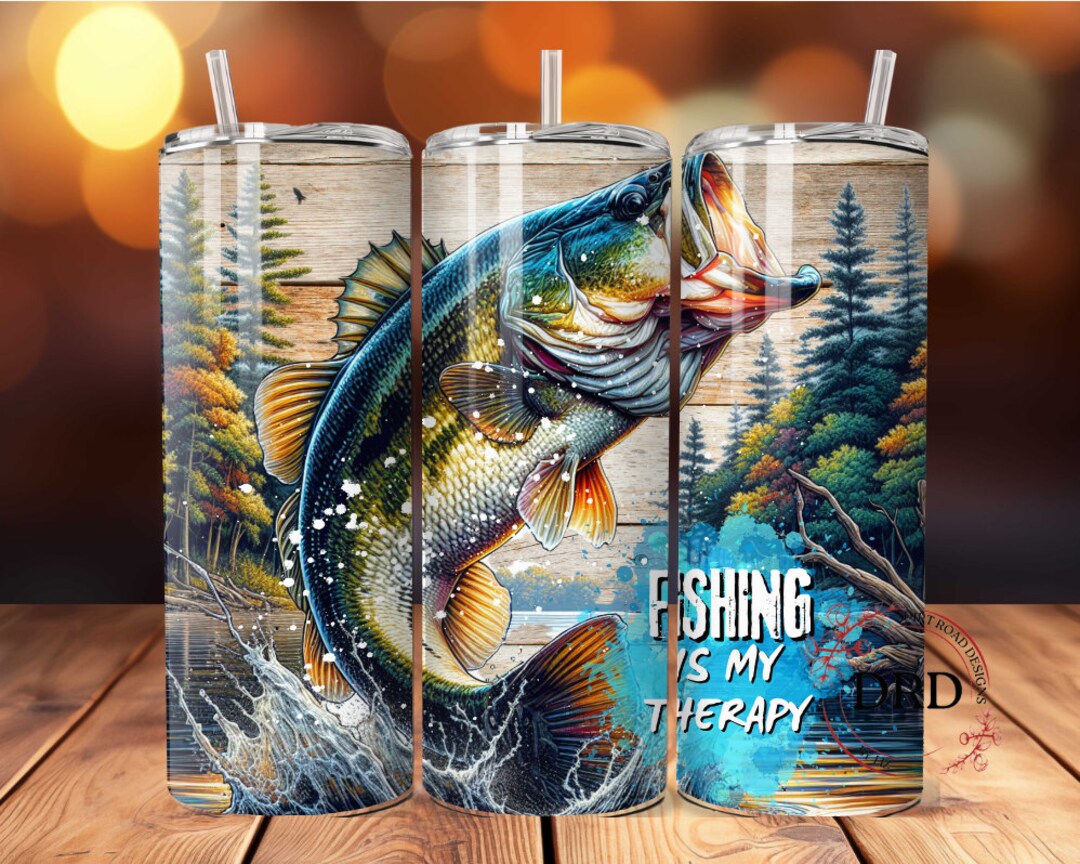 Manly Tumbler Png, Fishing is My Therapy 20oz Skinny Tumbler ...