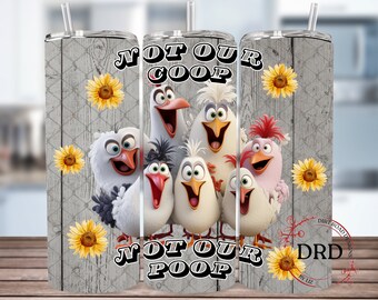 Funny Chicken 20oz Skinny Tumbler Wrap Sublimation Design Digital Download, Chicken Tumbler Wrap, Funny Tumbler Wrap, Funny Chicken Design