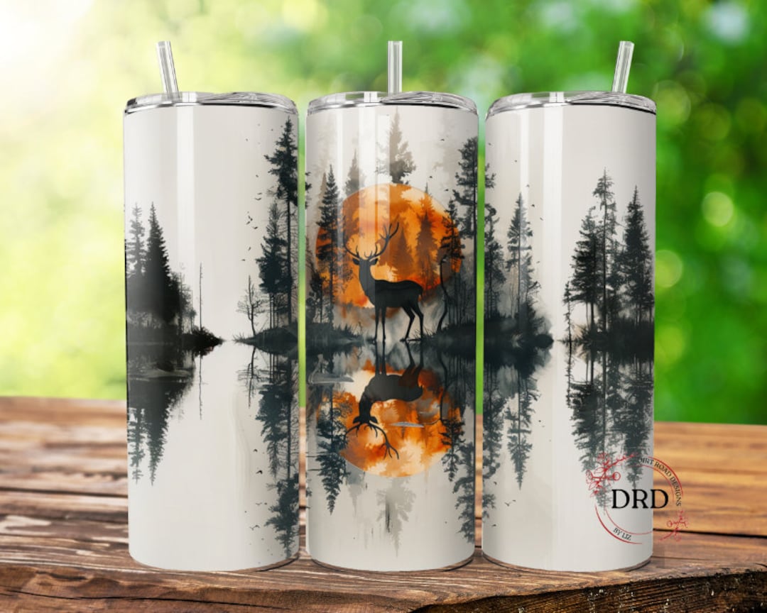 Mens Hunting Tumbler 20oz Skinny Sublimation Design, Hunting Wrap Png ...