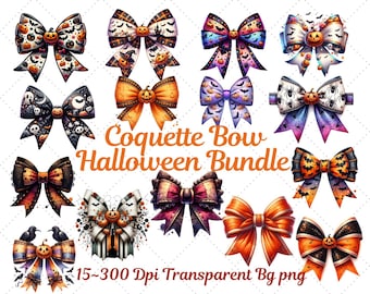 Halloween Coquette Bows Bundle, Gothic Coquette Bow png, Coquette Halloween, Coquette Bow Sublimation Designs, Girly Coquette Bow Png