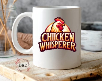 Chicken Whisperer 11oz en 15oz mok sublimatieontwerp, grappige mok png, kip mok ontwerp, digitale download, grappig kip ontwerp, mokomslag