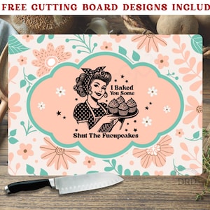 Retro Funny Housewife Cutting Board Png Sublimation Design, Funny Sarcastic Glass Cutting Board, Chopping Board Digital Download, Adult Png