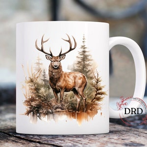 Deer Mug Wrap, 11oz Deer Hunting Mug Png, 15oz Deer Mug Png, Deer Png Sublimation Design, Mug Design For Men Digital Download, mug wrap